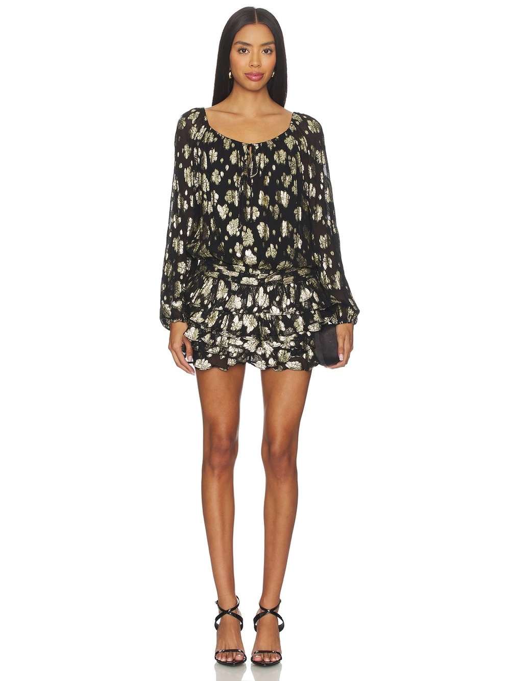 Dallas Romper in Black Gold. Amanda uprichard $277